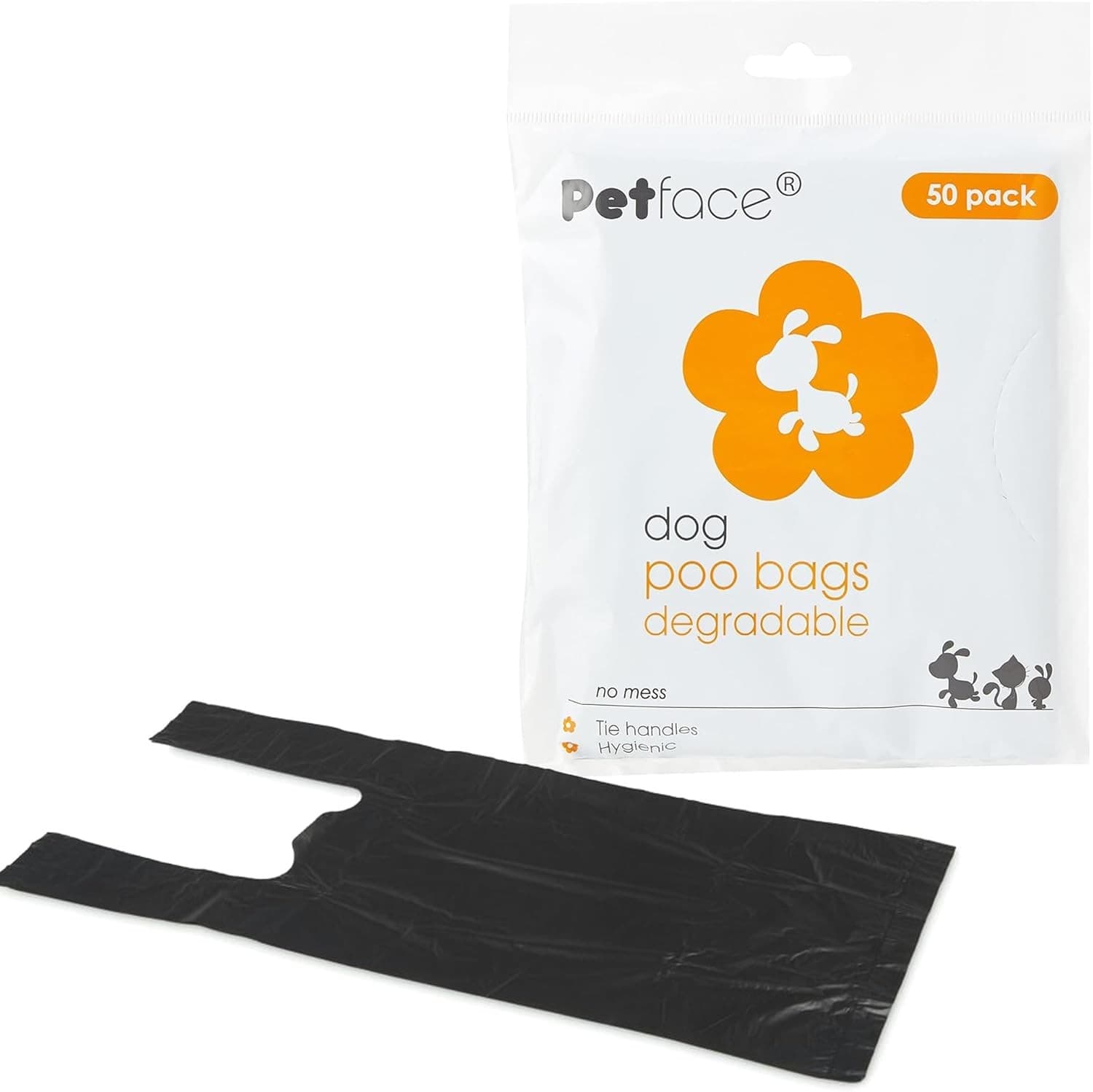 Petface Tie Handle Degradable Dog 50 count (Pack of 1)| 50 Bags