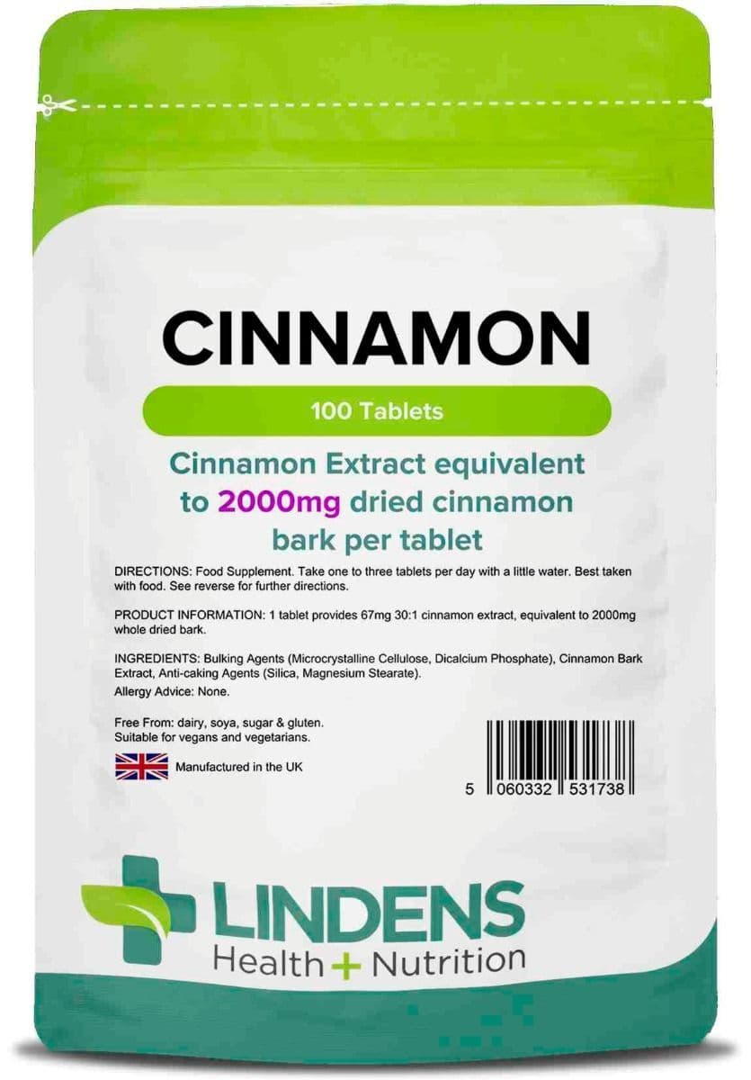 **Lindens Cinnamon 2000mg Tablets (100) HIGH Strength Digestive SLIMMING