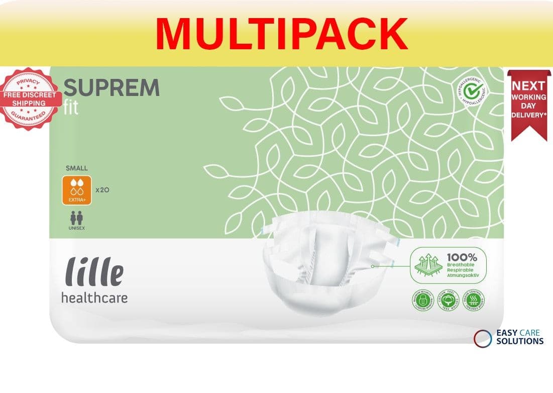 80 x Lille Suprem Fit Extra Plus | Small|Adult Incontinence Flex|4 Packs of 20