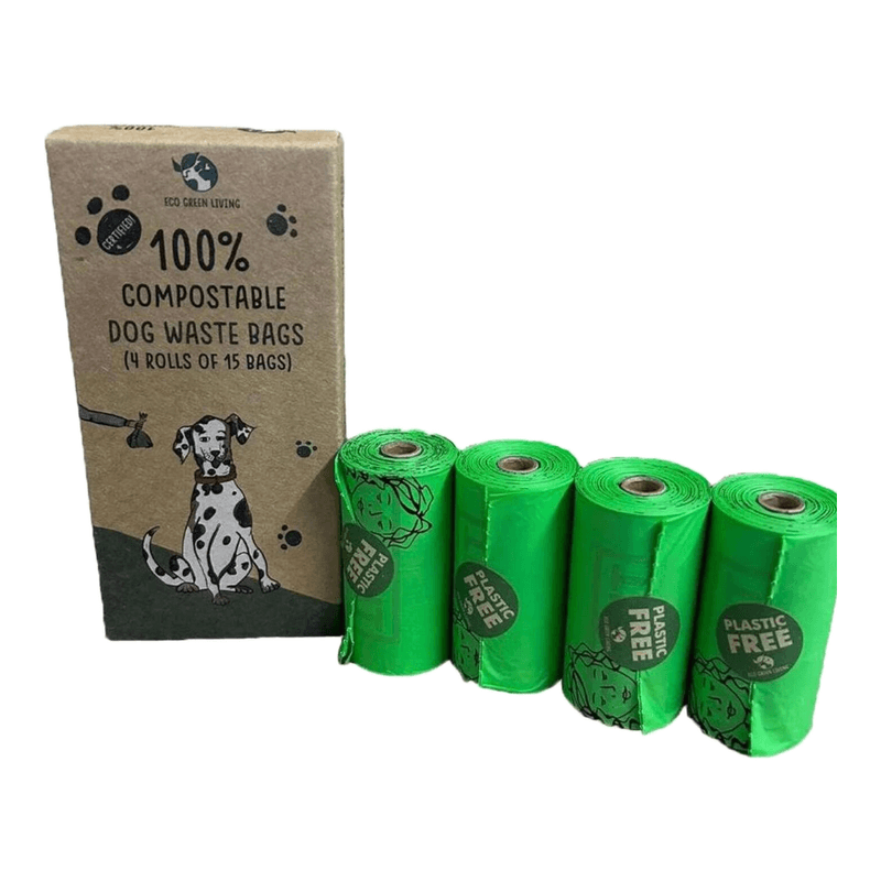Eco Green Living Compostable Dog Waste Bags (4 Rolls of 15 Bags)