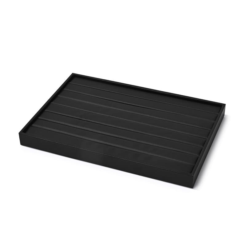 Oirlv PU Leather Jewelry Display Tray Black Jewelry Organizer Ring Earring Display Necklace Bracelet Jewelry Storage Display Props
