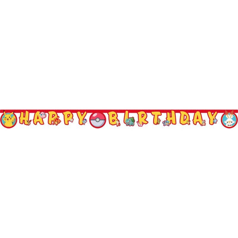 Pokemon "Happy Birthday" Die-Cut Paper Banner 2m