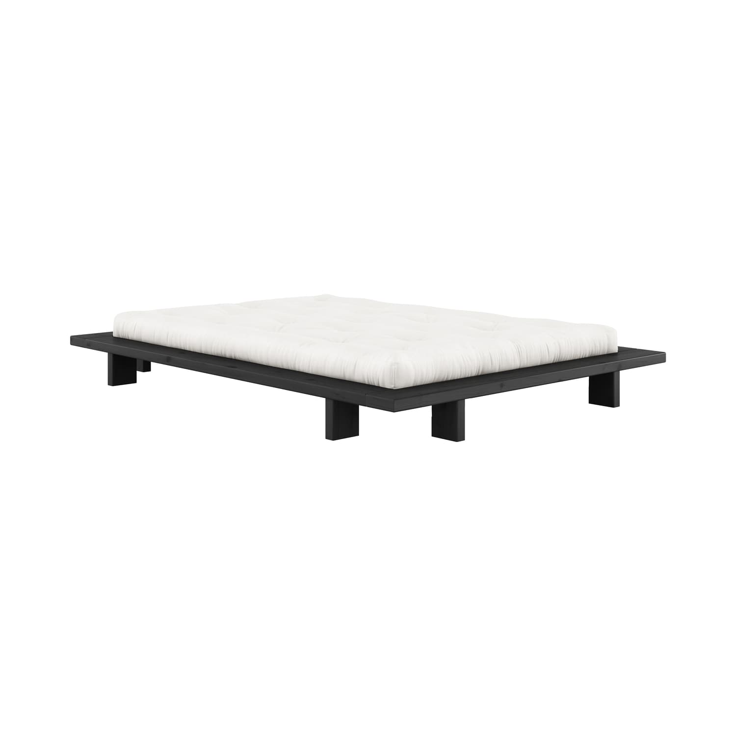 KARUP - Double bed Japan - Black - FSC-certified lacquered solid pine