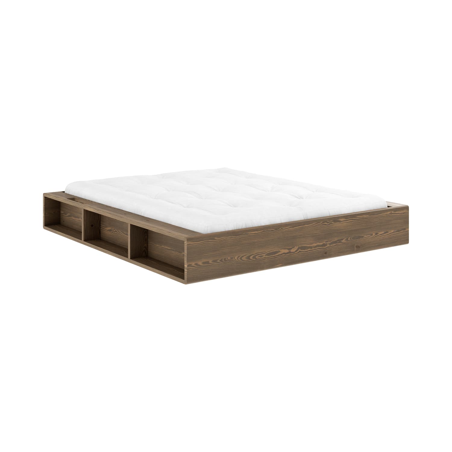 KARUP - Double bed Ziggy - Brown - FSC-certified lacquered solid pine