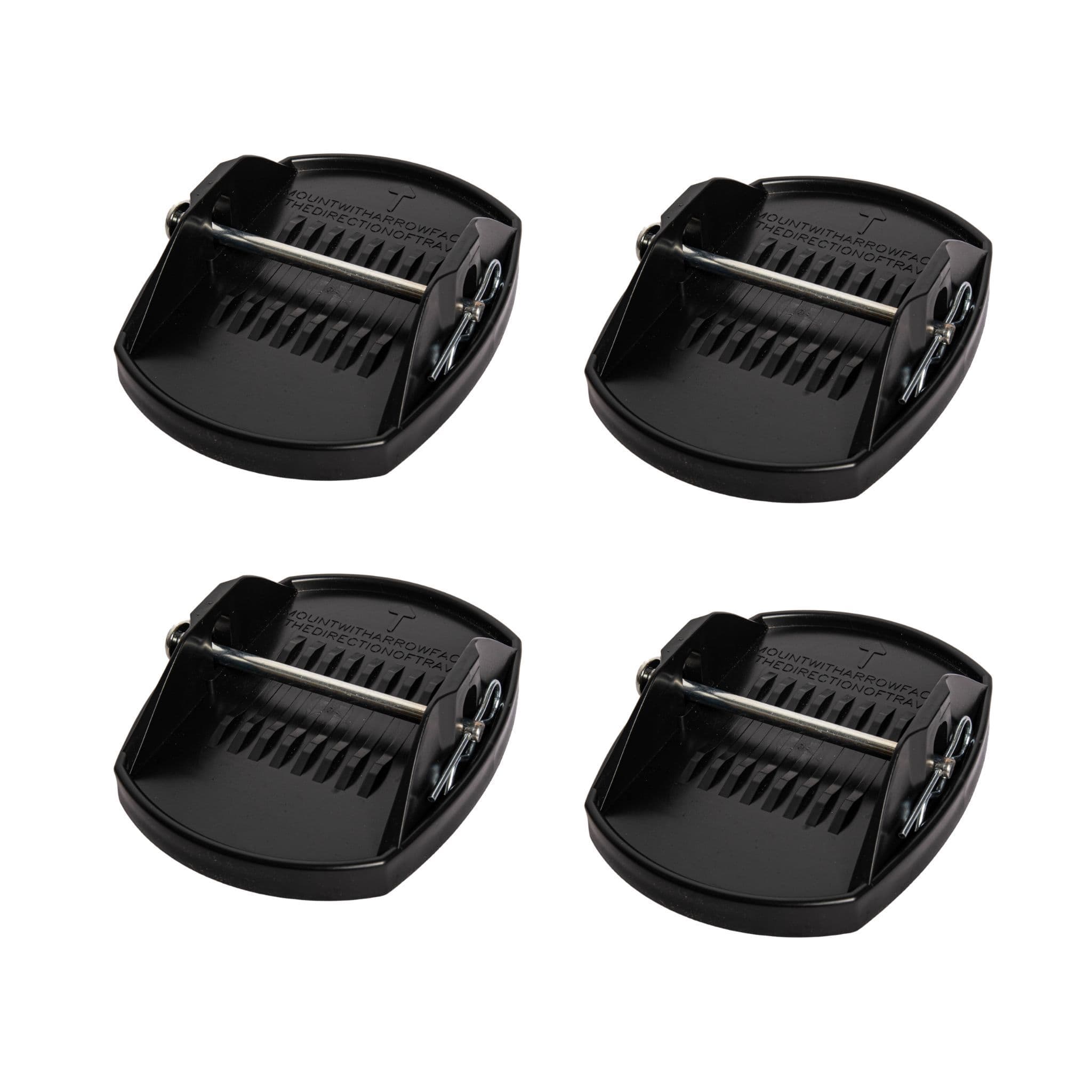 Samuel Alexander 18cm x 14cm Set of 4 Black Heavy Duty Caravan Corner Steady Feet Jack Pads | Size: 18 cm x 14 cm