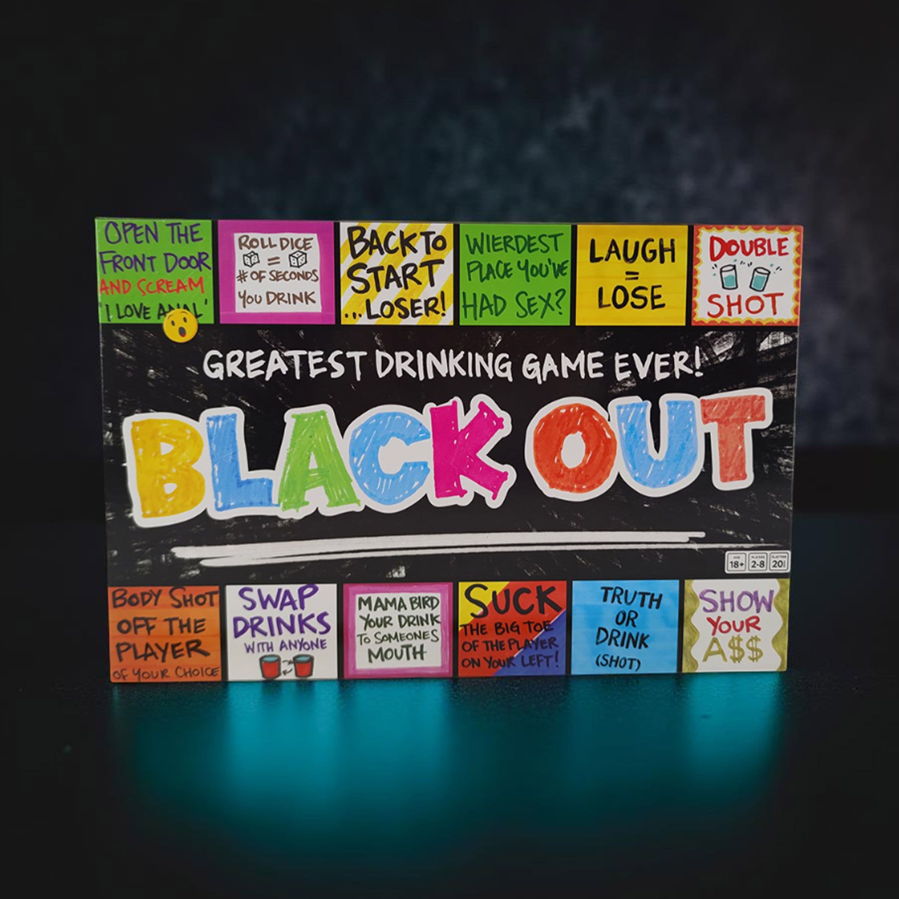 Menkind Blackout Game Thrilling Adult Drinking Challenge in Black