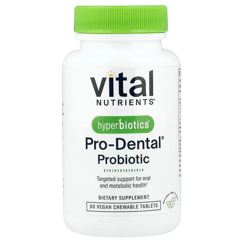 Vital Nutrients, Hyperbiotics®, Pro-Dental® Probiotic, Natural Mint, 90 Vegan Chewable Tablets