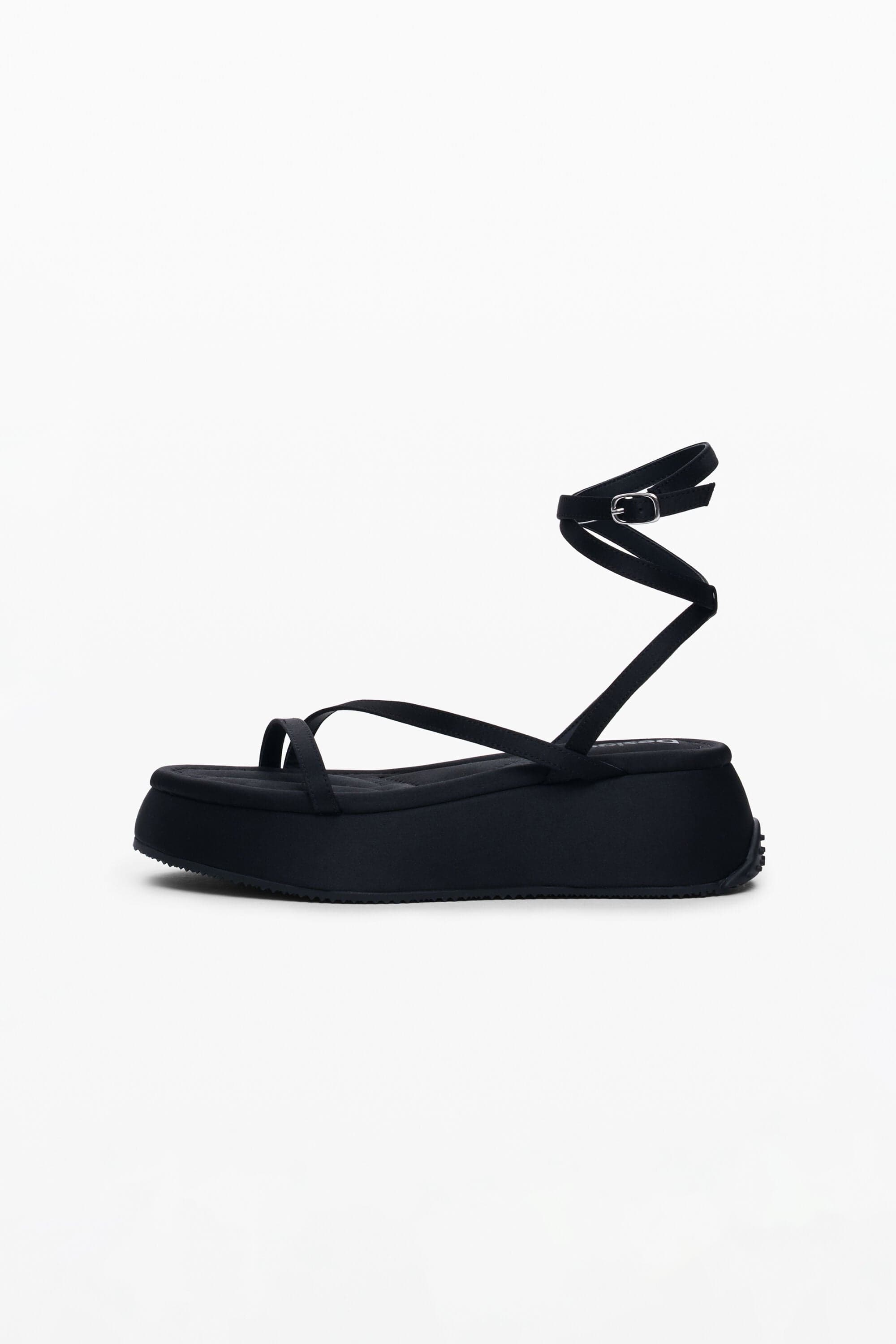 Desigual, Platform strap sandal, Women, Polyester, Black, 38