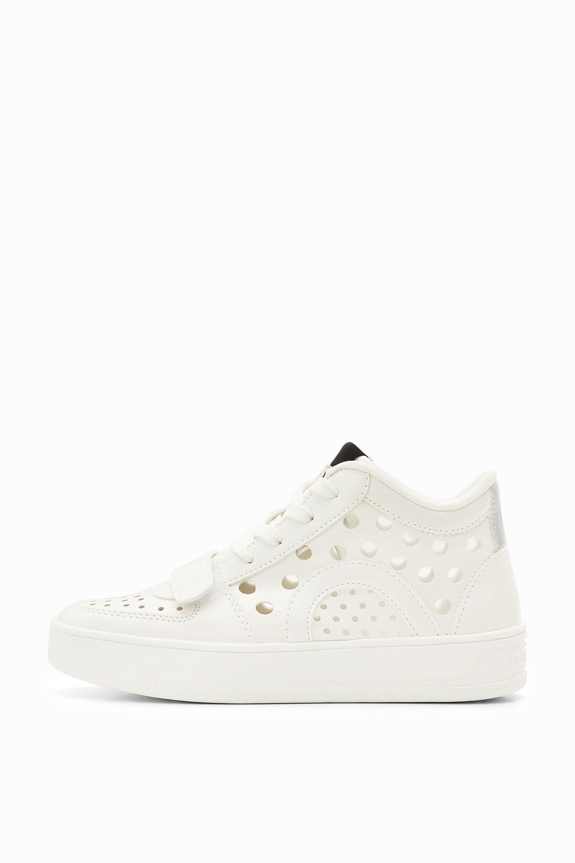 Desigual, High-top hole sneakers, Polyurethane, White, 36