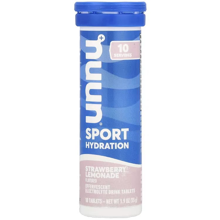 Nuun, Sport Hydration, Effervescent Electrolyte Drink Tablets Strawberry Lemonade, 10 Tablets