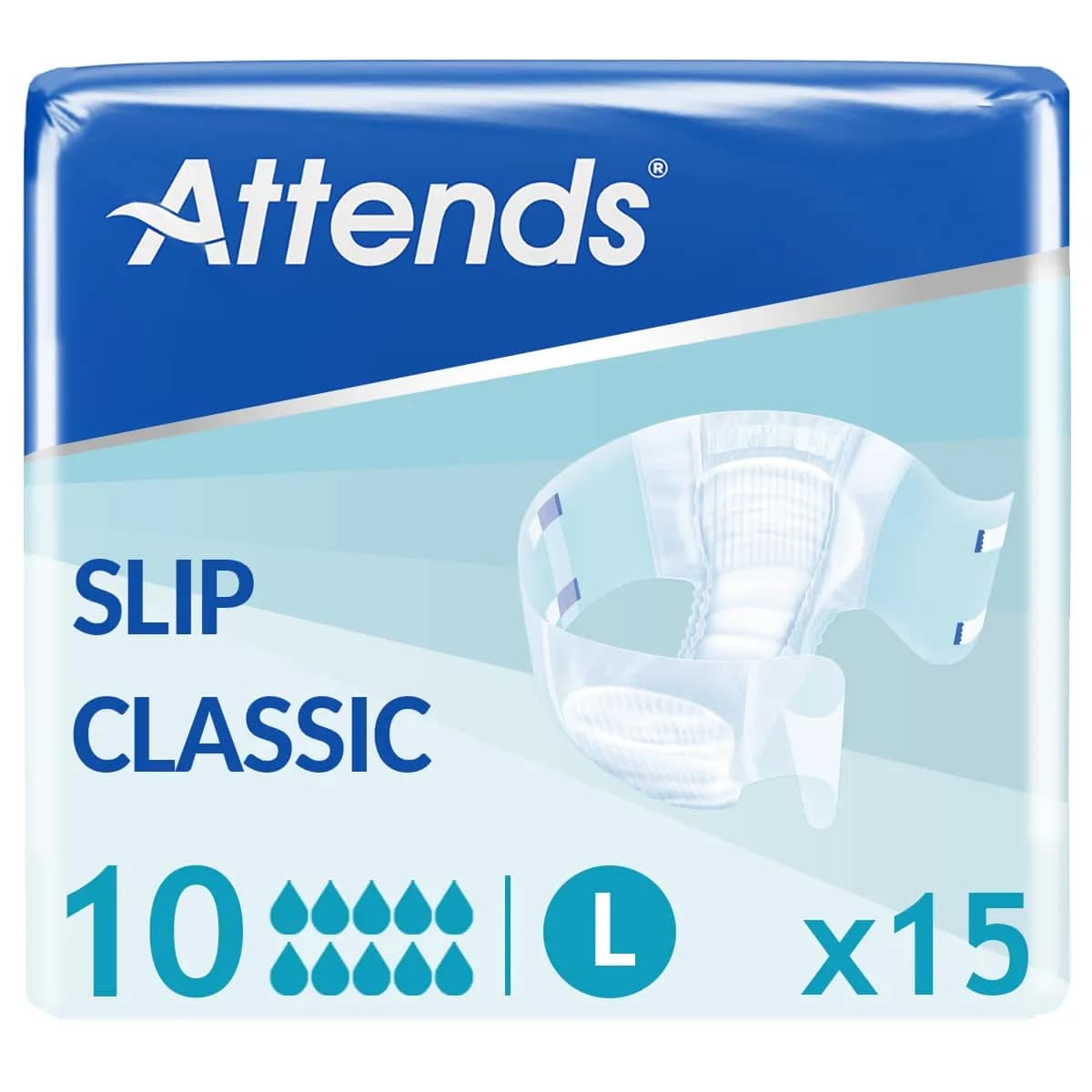Attends Slip Classic 10 Large (3700ml) 15 Pack
