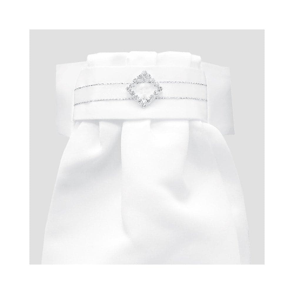Equetech Deluxe Ready-Tied Stock - White/Diamond Diamante