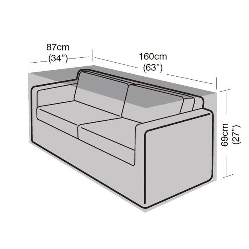 Premium Super Tough 2 Seater Small Sofa Cover - Black