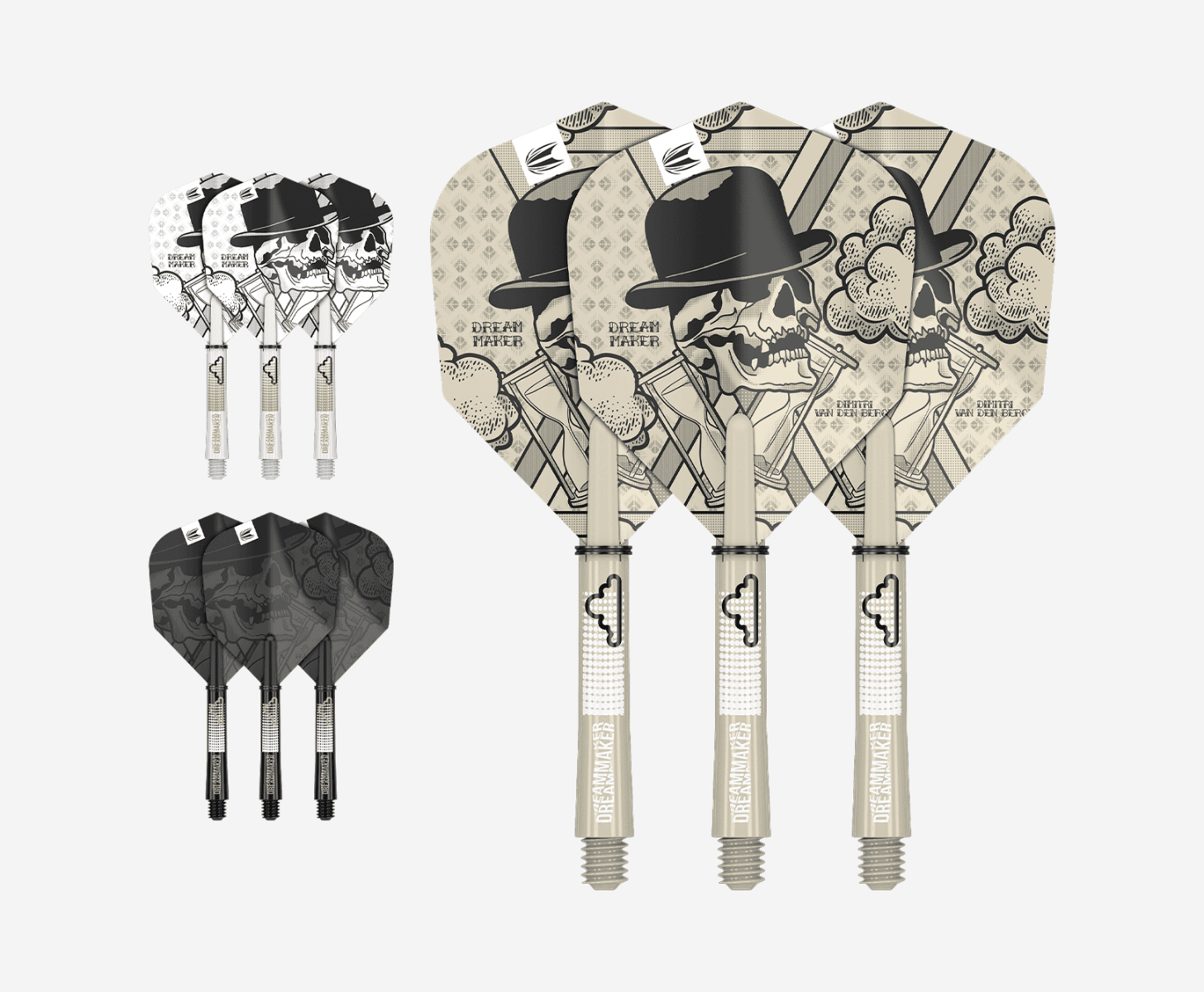 Target Darts Dimitri Van den Bergh Ink Sand Pro.Ultra No.6 Shape Flights and Intermediate Shafts