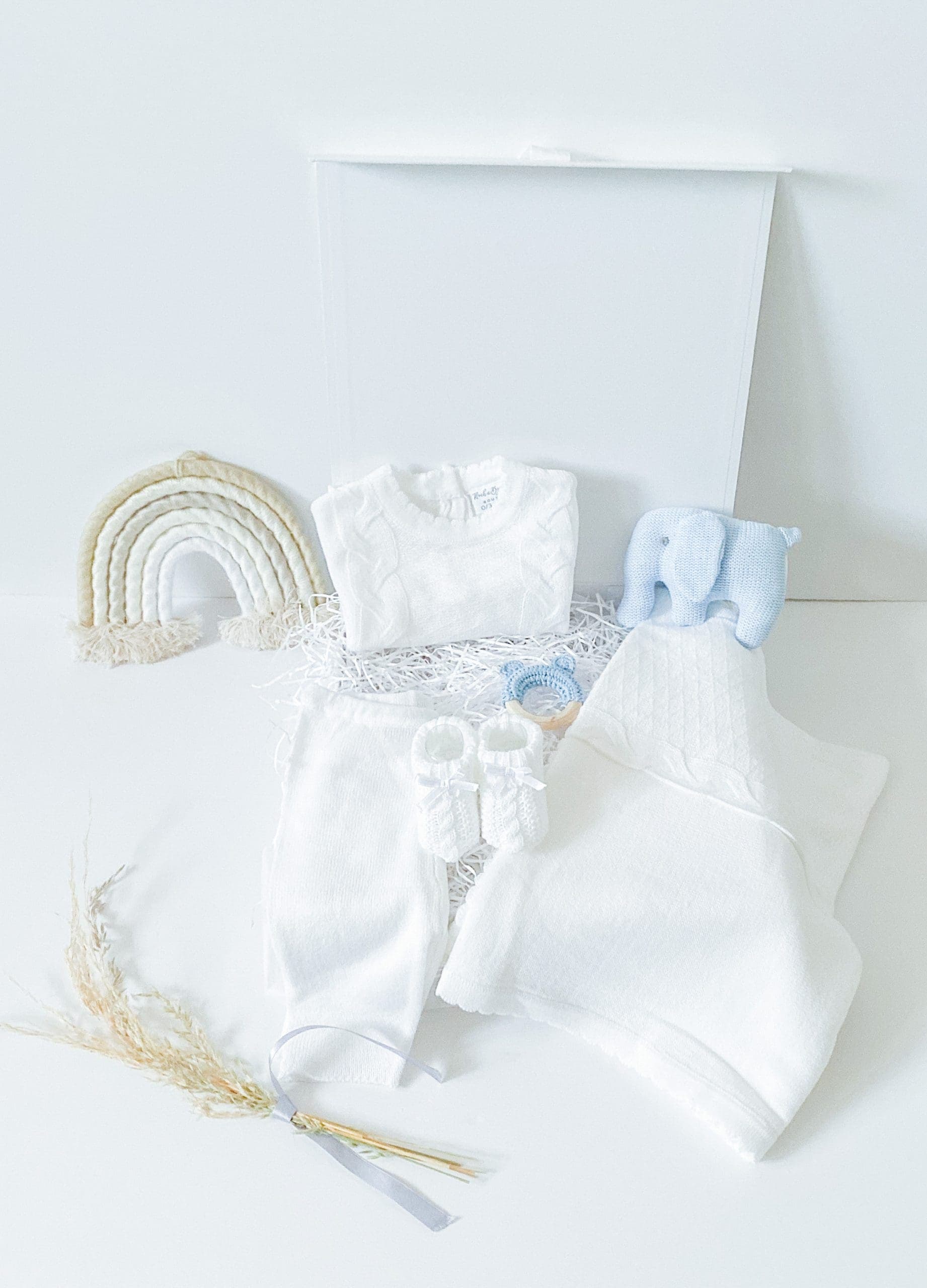 Blue Knitted Clothing Keepsake Gift Box 6-9 months Add Personalised box