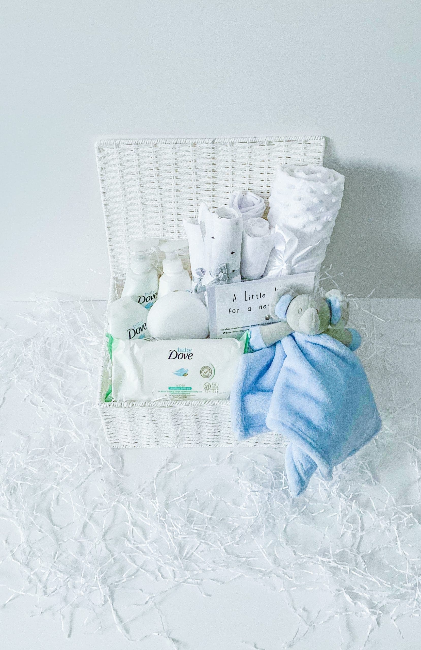 Blue Luxury Essentials Elephant - Baby Gift Hamper Basket Red